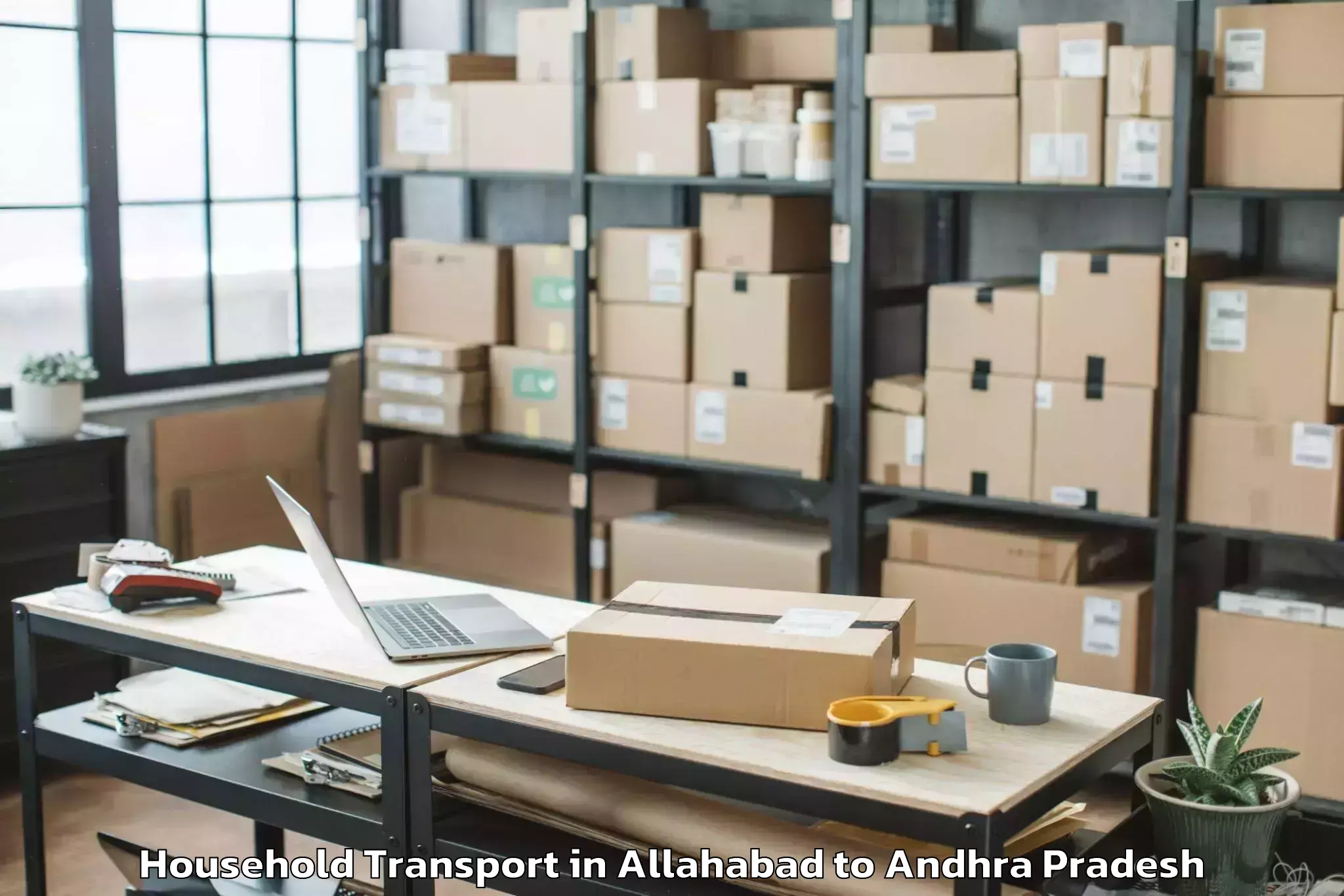 Reliable Allahabad to Kovvur Household Transport